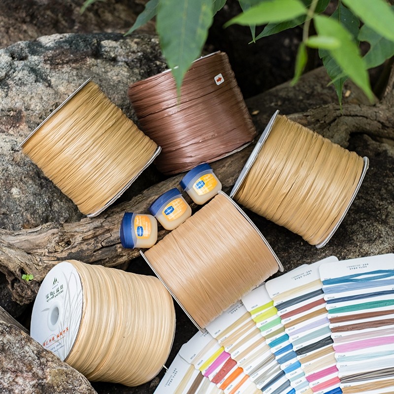 玛特草棉草编织线 钩帽子夏凉帽专用线 拉菲草编织包材料 多色选