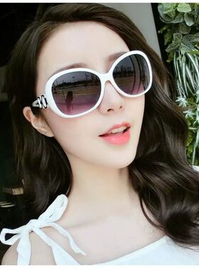 渐变色太阳镜女白色框显瘦防紫外线大脸明星款偏光时尚2026新款潮
