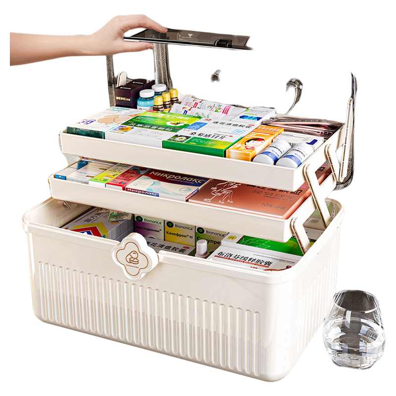 多层药箱家庭装家用大容量医药箱药物收纳盒药品收纳箱医疗箱手提