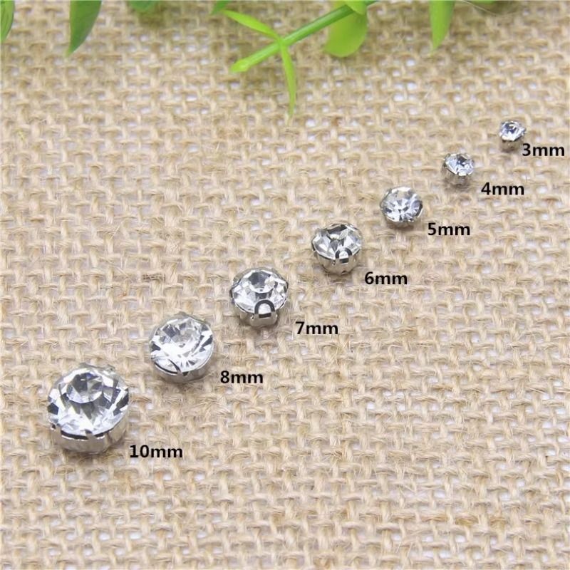 圆形白色爪钻手缝装饰钻银色托亮钻鞋子水钻抓钻补钻婚纱包包配件