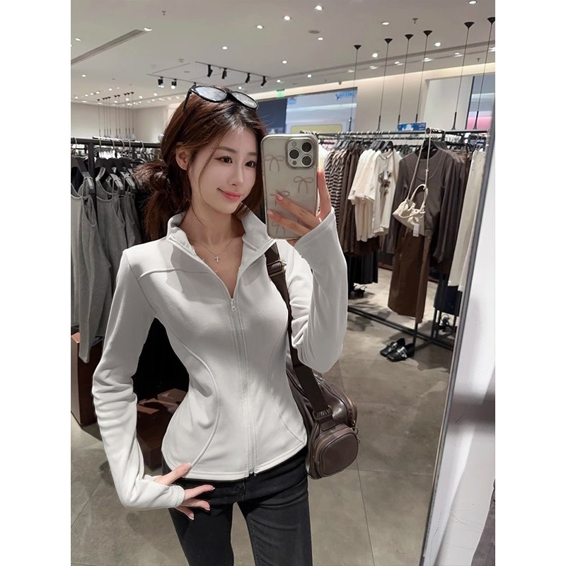 速干瑜伽服女2025新款运动外套女修身显瘦健身服上衣跑步训练服