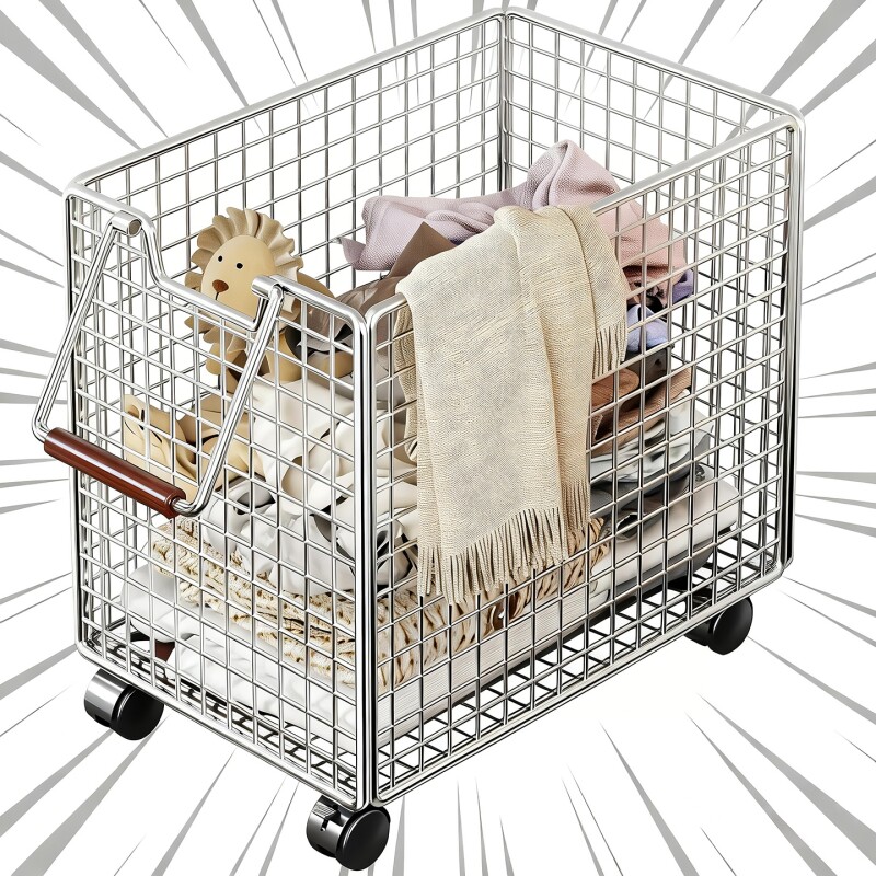 脏衣篮家用大容量脏衣服收纳筐卫生间带轮可移动洗衣篮多功能推车