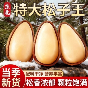 新货东北松子坚果干果特大颗粒手剥开口红松休闲零食原味含罐散装