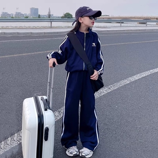 女童套装春装2026新款洋气儿童运动服春秋款中大童装时髦两件套潮