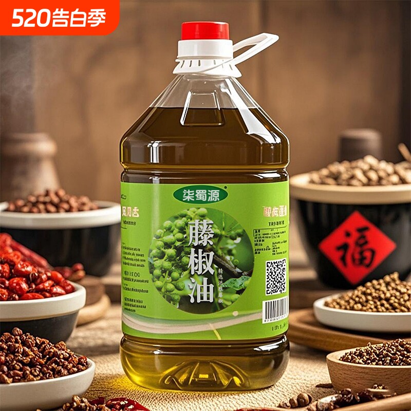 柒蜀源四川正宗藤椒油特麻5升商用花椒油麻油米线专用花椒麻椒油