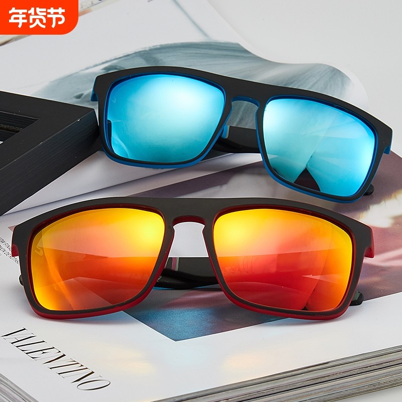 偏光太阳镜骑行运动墨镜男酷炫花纹腿防紫外线女士驾驶镜炫彩镜片