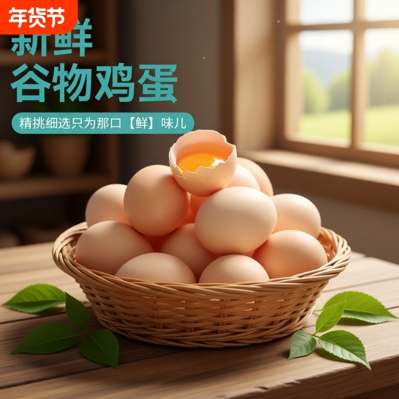 正宗新鲜谷物鸡蛋农家散养初生蛋柴鸡蛋笨鸡蛋现捡现发喂养健康,水产肉类/新鲜蔬果/熟食,鸡蛋,淘宝优惠券,粉丝福利购,淘宝优惠卷