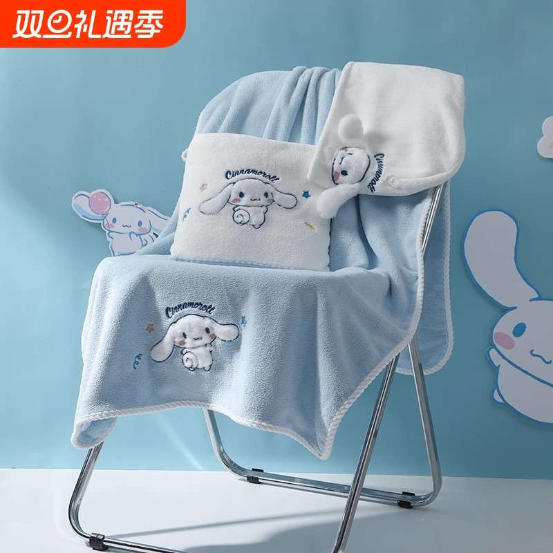 玉桂狗浴巾女家用大人比全棉纯棉吸水儿童可爱四季通用毛巾三件套