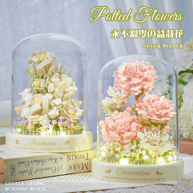 永生花积木拼装成人版高颜值拼图摆件立体手工diy礼物生日送女生