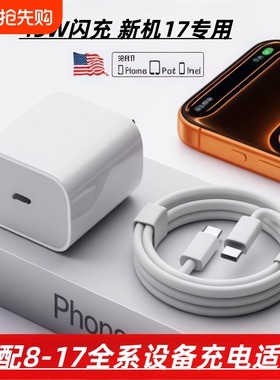 【iPhone17专配】适用苹果17充电头iPhone17Promax手机充电器快充头45W/40W17插头Type-C数据线