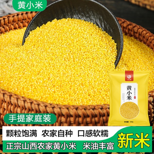 新小米山西油糯黄小米早餐熬粥农家优质杂粮黄米煮粥碳水当季米油