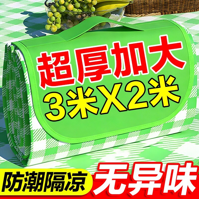 野餐垫户外防潮垫防水加厚便携徒步沙滩垫便携露营野炊草坪地垫子
