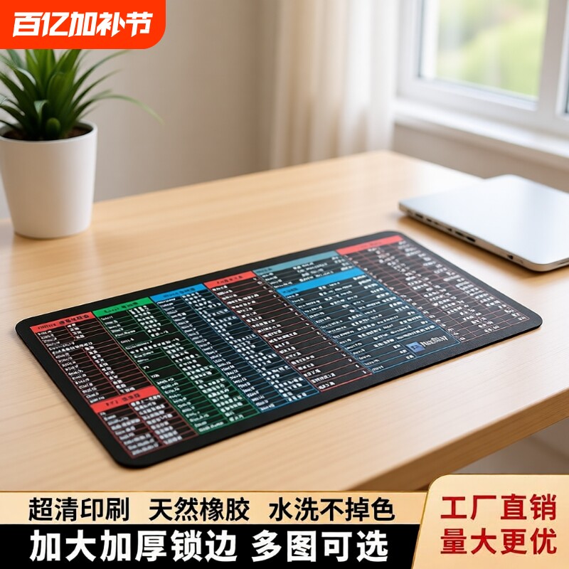 鼠标垫超大号二次元FPS游戏专用电竞键盘垫小巧办公快捷键书桌垫