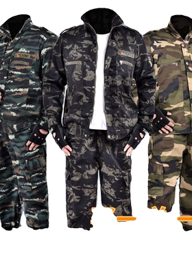 春秋宽松套装耐磨耐脏迷彩服