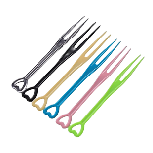 一次性水果叉塑料透明小叉子西果签蛋糕叉商用果盘叉单独包装散装