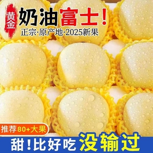 黄金奶油富士苹果山东烟台新鲜水果5斤当季 冰糖心牛奶脆甜红平果