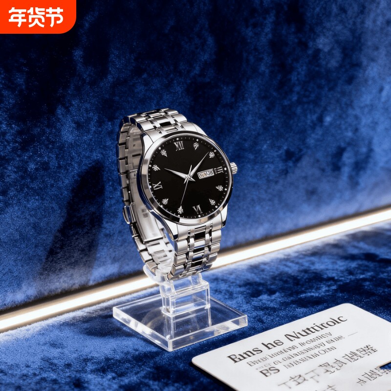 手表男款全自动男表数字双日历防水腕表男机械风全自动防水高级感