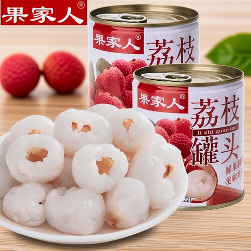 果家人新鲜荔枝罐头|千人加购