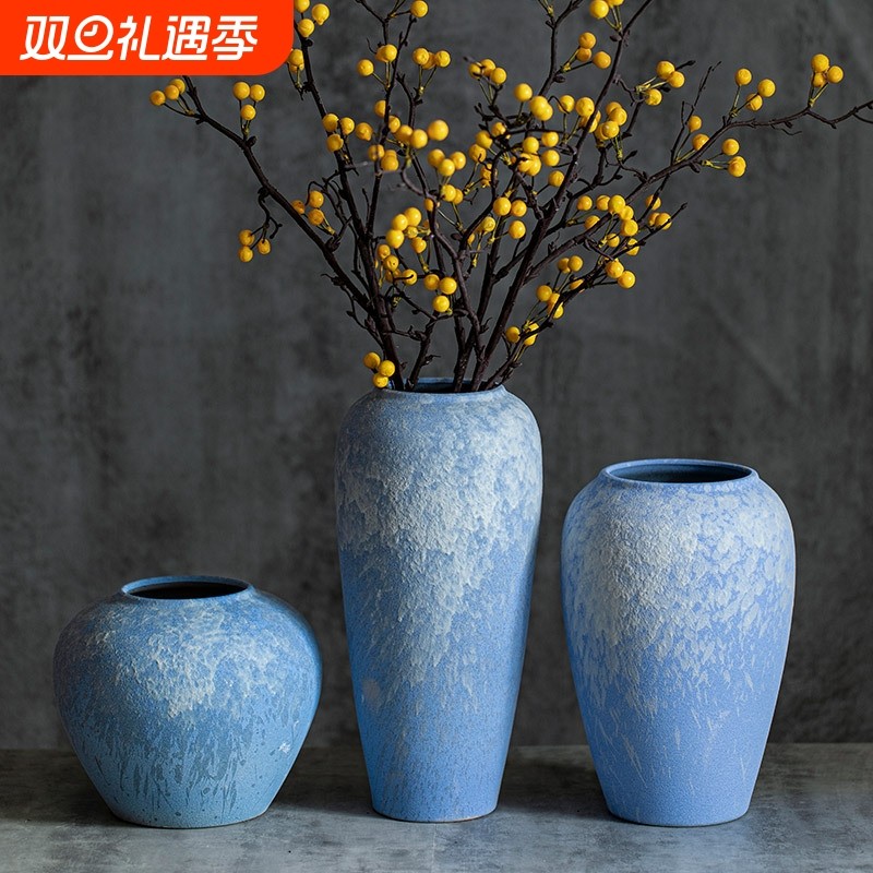 景德镇新中式陶瓷花瓶插干花家居花器餐桌摆件陶艺水培客厅装饰品