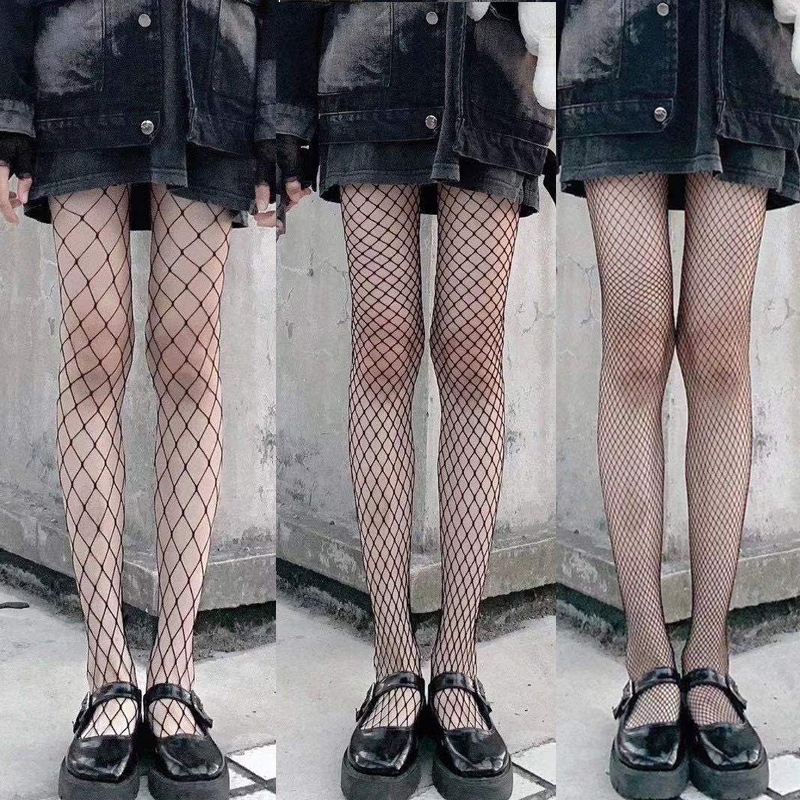 工厂现货渔网袜性感丝袜女春夏款jk连裤袜小网中网大网批发白色