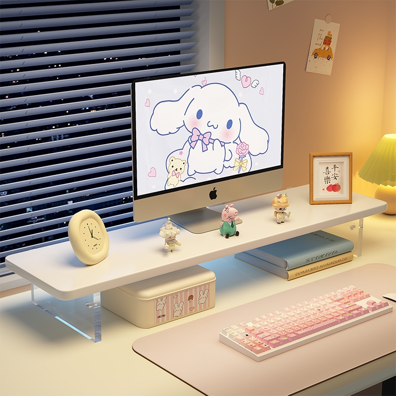 悬浮亚克力电脑增高架办公室桌面收纳置物架台式显示器垫高支撑架