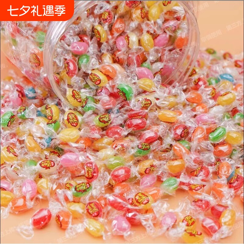 天凤彩虹糖散装500g七彩糖果零食彩色小颗粒混合口味水果软糖包邮