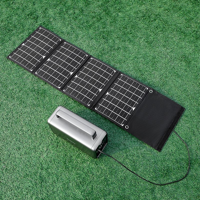 户外移动电源太阳能充电板12v车载蓄电池快充电宝便携折叠发电器