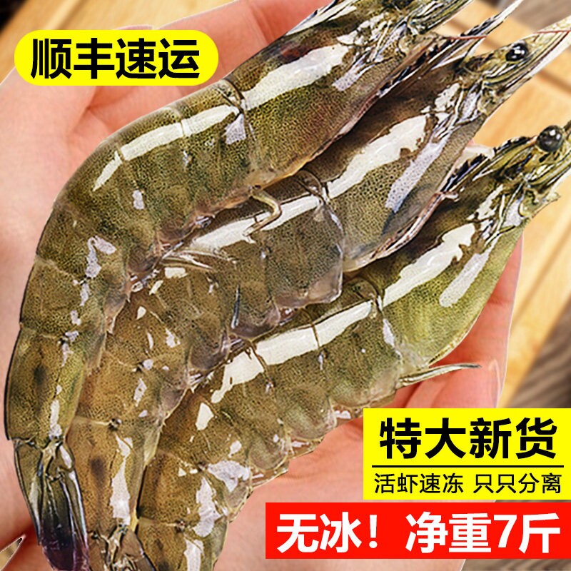 大虾鲜活冷冻特大号速冻青岛海鲜生鲜冻虾白虾王牌新鲜水产基围虾