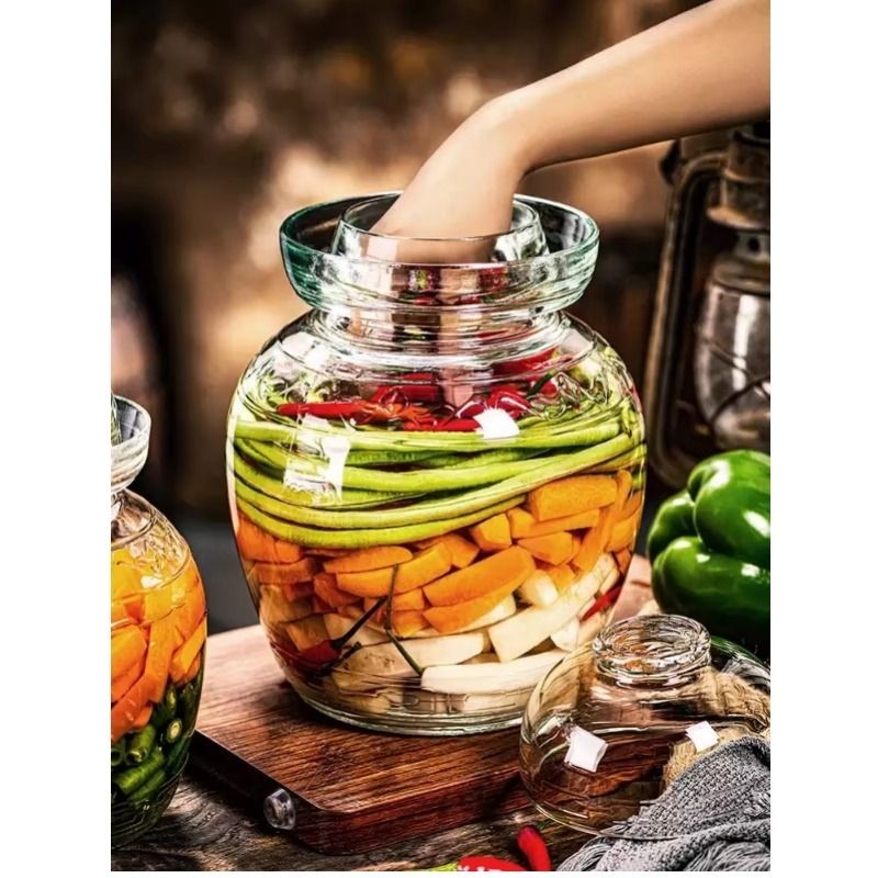 加厚泡菜坛子玻璃密封罐家用食品级咸菜酸菜缸腌菜罐四川泡菜坛