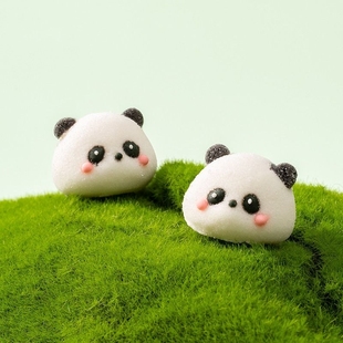 饰摆件可爱小动物造型甜品草莓塔立体 网红熊猫头熊猫棉花糖蛋糕装