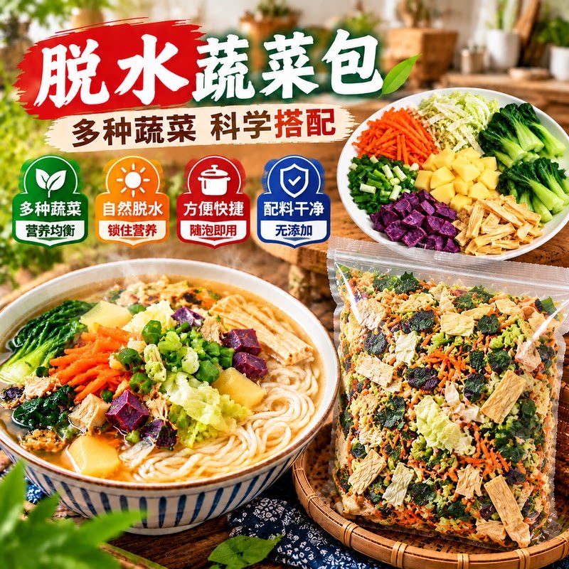混合脱水蔬菜干开袋即食蔬方便面冻干菜包户外胡萝卜香葱健康泡面