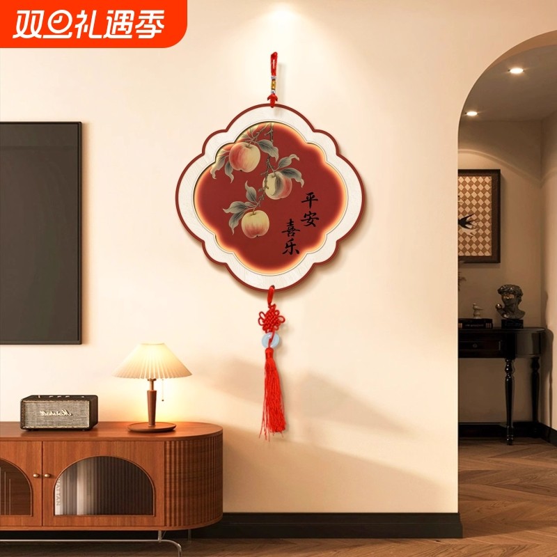 新中式挂饰电视墙墙饰挂画寓意好客厅背景墙装饰画创意玄关壁画