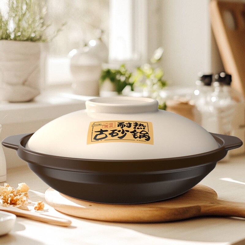 家用耐热砂锅浅锅煲仔饭商用可批发大容量燃气灶专用砂锅干烧不裂