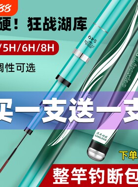 新款碳素钓鱼竿手杆超轻超硬19调8H鲤鲫鱼竿大物杆正品台钓竿渔具