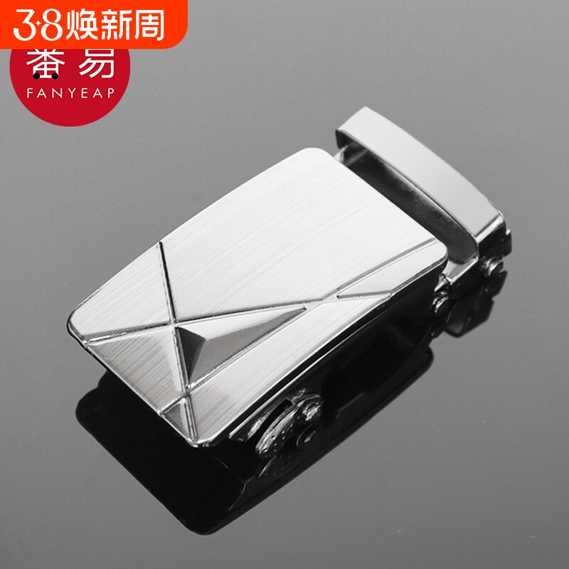 皮带扣AC1SQ0-腰带头卡扣皮带头卡扣配件简约单钻银色扣头