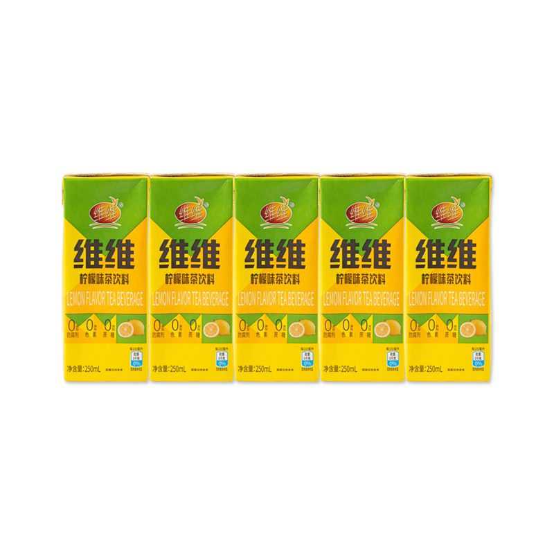 维维柠檬茶250ml*5盒 果汁饮料夏天饮品真茶柠檬 - 实物图