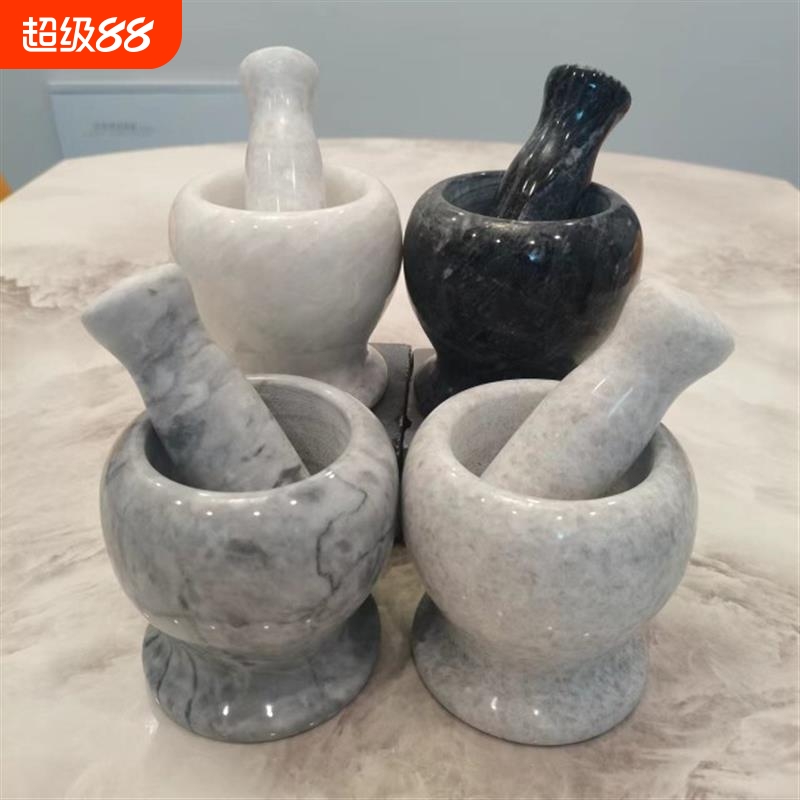 捣蒜器石臼锤子天然石头蒜臼子蒜蓉蒜泥器捣碎家用研磨擂钵石臼蒜