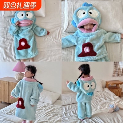 冬季新款宝宝搞怪家居服套装