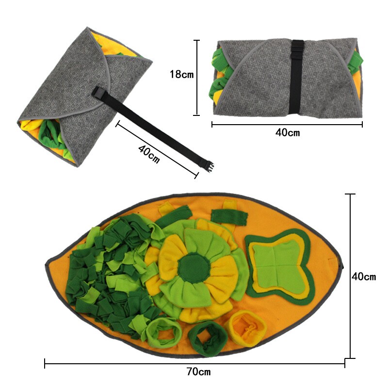 亚马逊新款锦鲤型摇粒绒收纳嗅闻垫慢食益智训练狗狗玩具宠物用品
