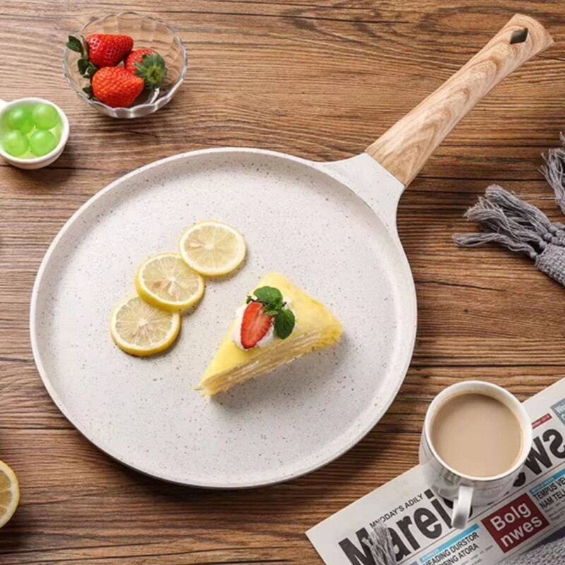 煎饼专用平底锅不粘锅煎锅24cm烙饼锅饺子锅薄饼煤气灶电磁炉家用