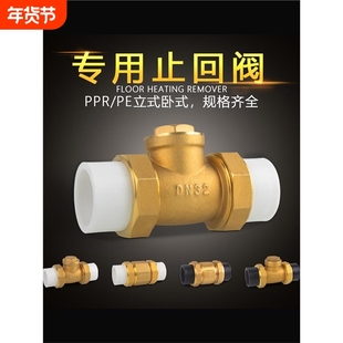 PE止回阀PPR铜卧立式双活接单向阀逆止自来水管表4/6分DN20/25/32