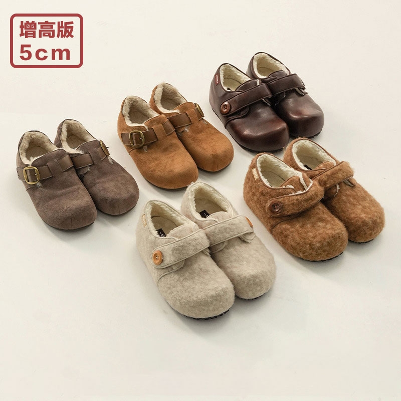 多嘴驴Dokey勃肯鞋女秋冬复古加绒5CM增高小个子慵懒保暖毛毛鞋