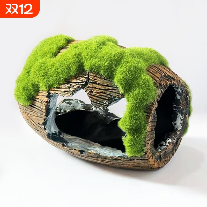 鱼缸装饰水族箱造景装饰石头布景树脂假山小桥虾窝鱼儿酒桶躲避屋