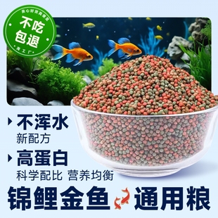 鱼食金鱼饲料锦鲤专用高蛋白冷水鱼小颗粒增彩通用大颗粒增色漂浮