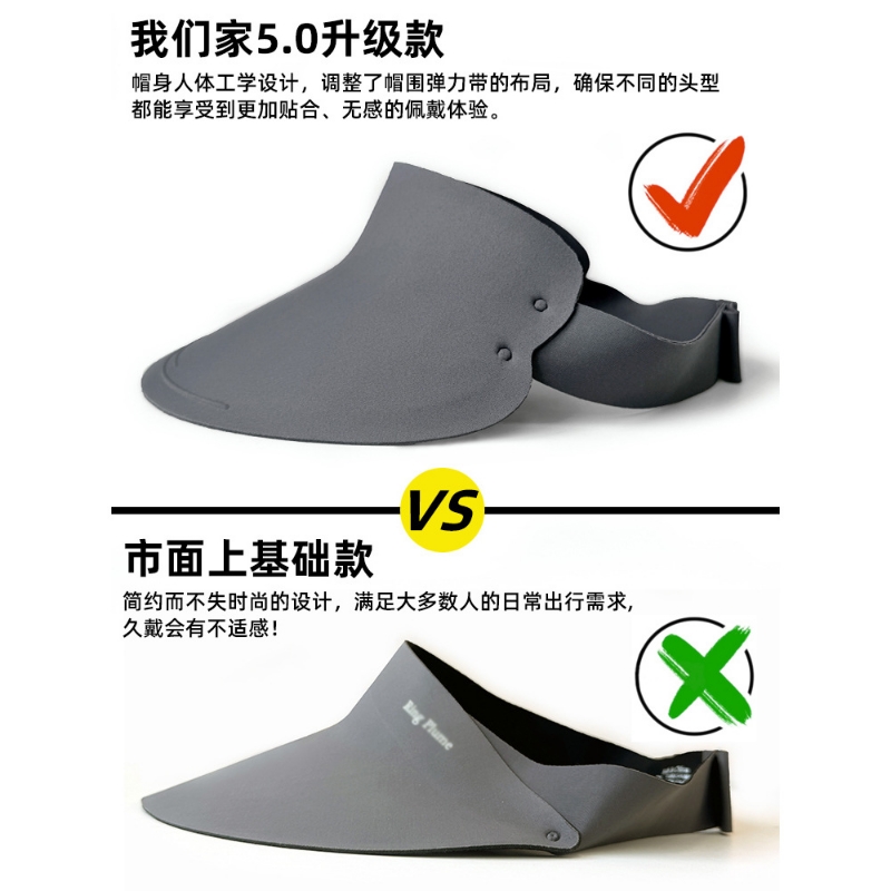 防紫外线骑车折叠遮阳帽面料全新无痕防晒跑步女遮阳帽子可折叠