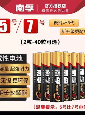 南孚电池5号7号40节五号电池碱性电池AA空调电视机遥控器7号电池五号干电池正品耐用七号电池玩具批发1.5v