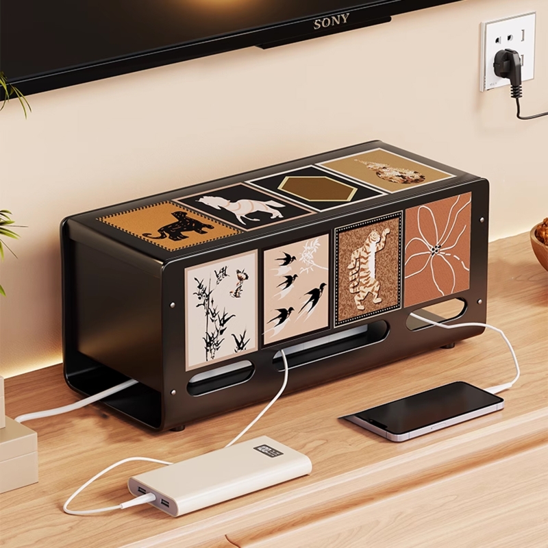 电线收纳盒客厅电视柜上桌面