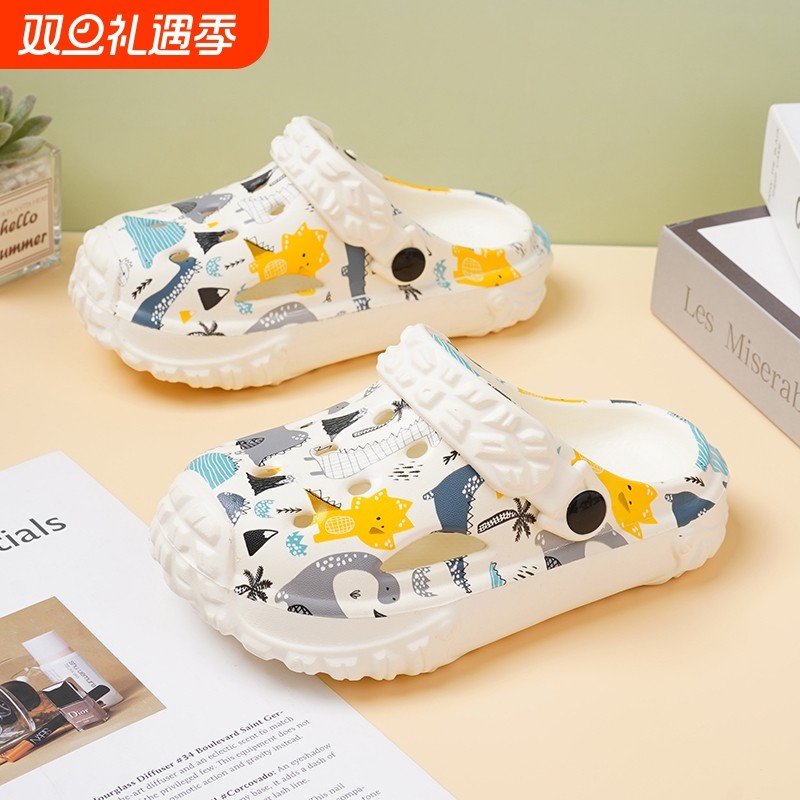 儿童拖鞋2025新款男孩夏季洞洞鞋防滑沙滩凉拖男童中大童包头两穿