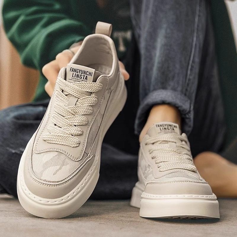 Canvas Men's Summer Breathable Odor-Resistant Black Cloth Popular Sneakers, Height-Increasing Casual Sports Trendy_voghion.com