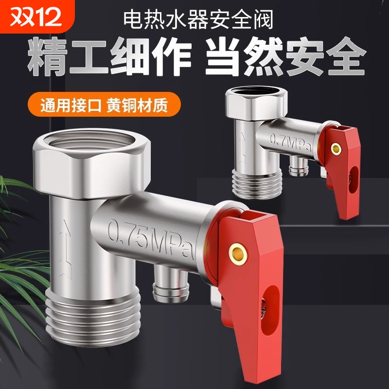 电热水器安全阀泄压阀减压阀排气阀家用止回阀配件防漏防电墙